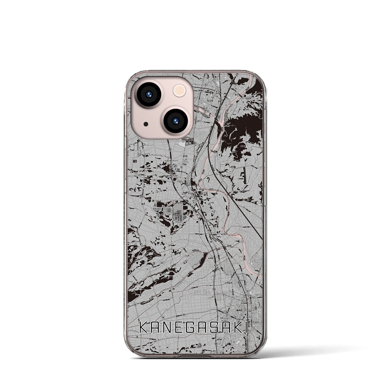 【金ケ崎(岩手県)】地図柄iPhoneケース(クリアタイプ)