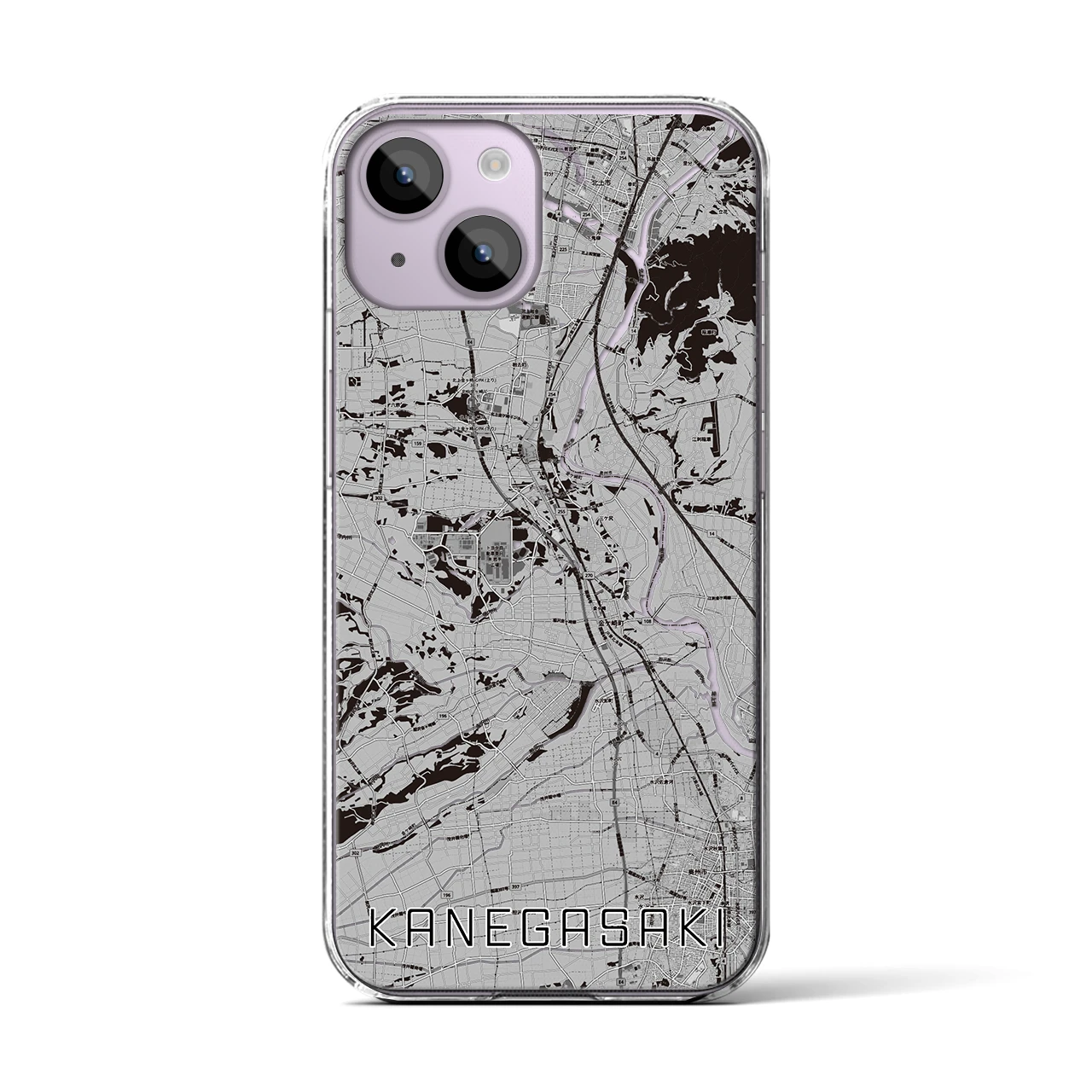 【金ケ崎(岩手県)】地図柄iPhoneケース(クリアタイプ)