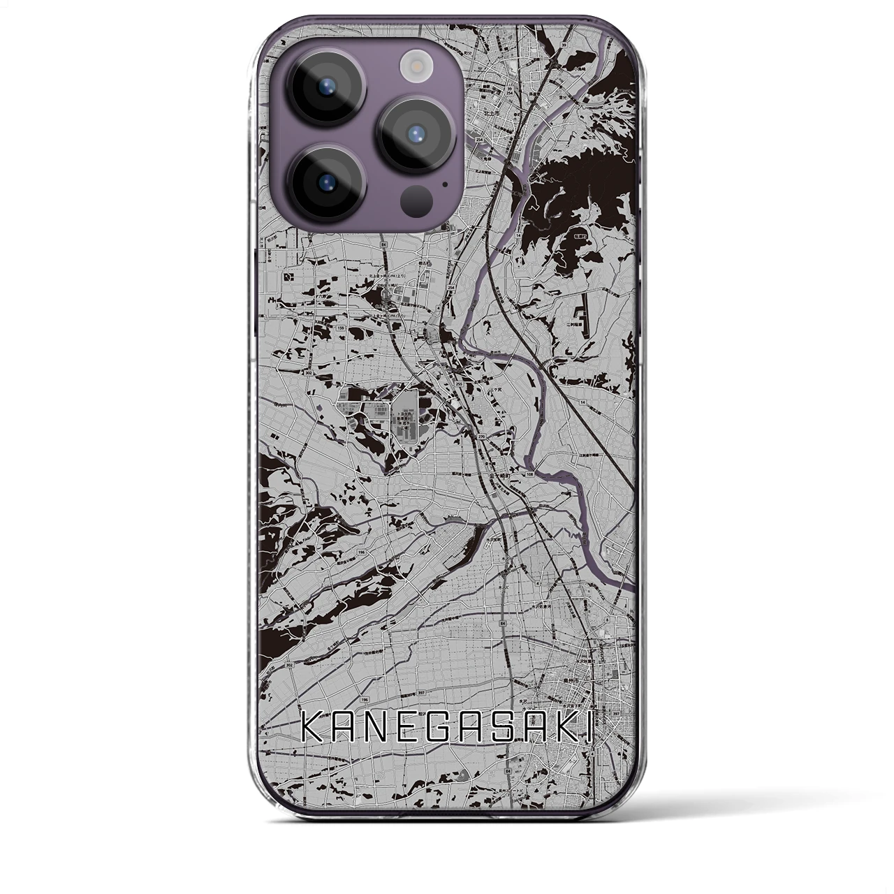 【金ケ崎(岩手県)】地図柄iPhoneケース(クリアタイプ)