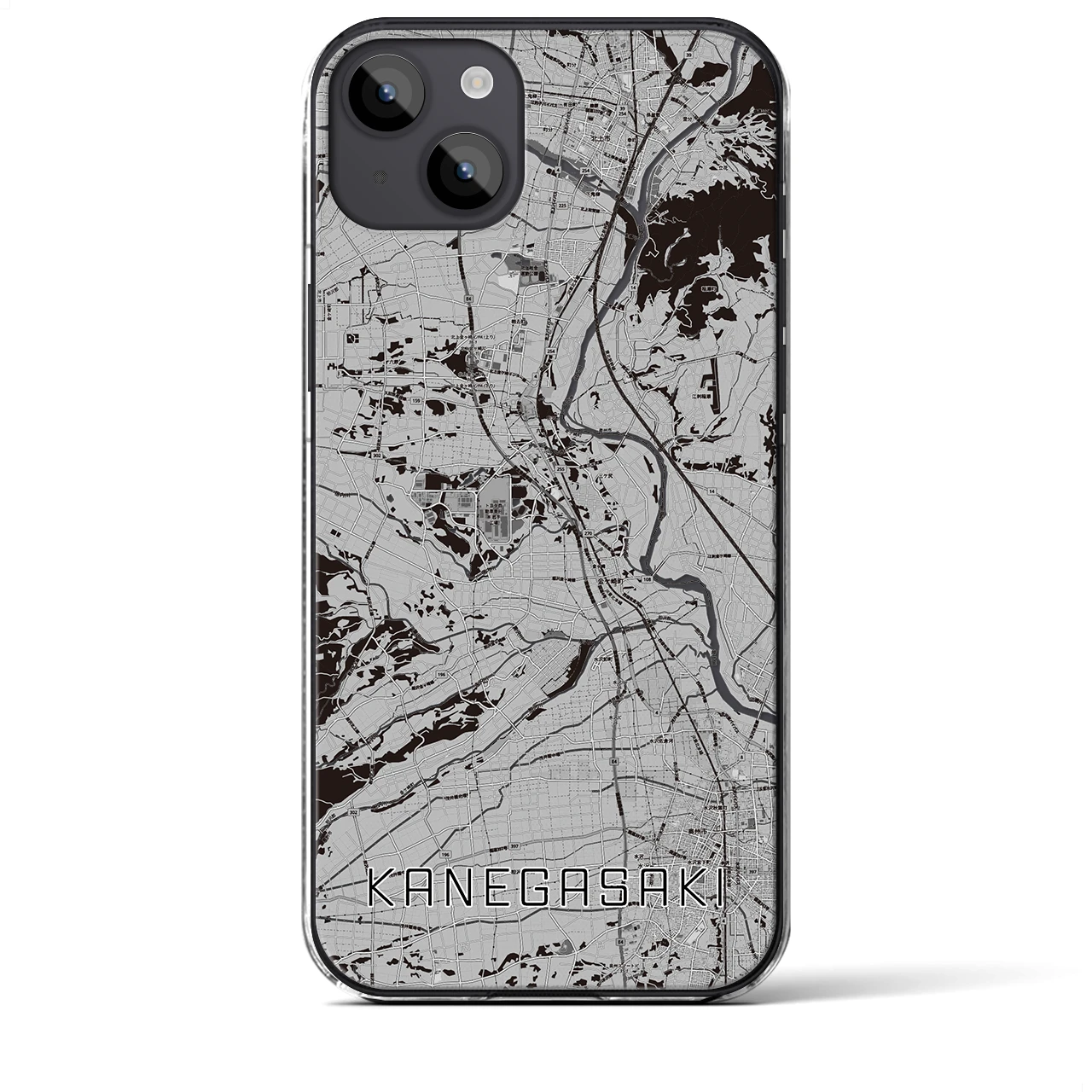 【金ケ崎(岩手県)】地図柄iPhoneケース(クリアタイプ)