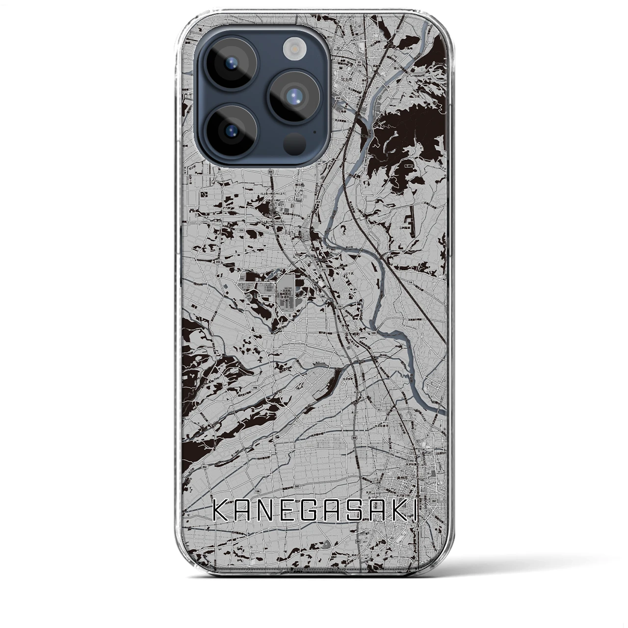 【金ケ崎(岩手県)】地図柄iPhoneケース(クリアタイプ)