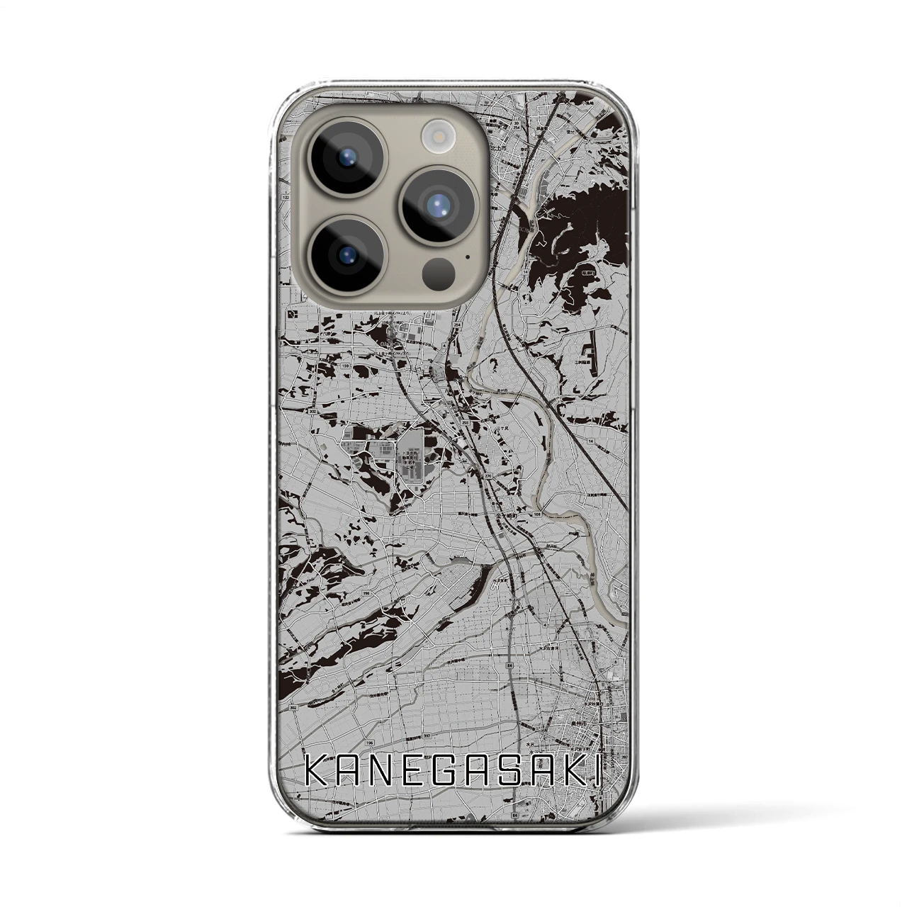 【金ケ崎(岩手県)】地図柄iPhoneケース(クリアタイプ)