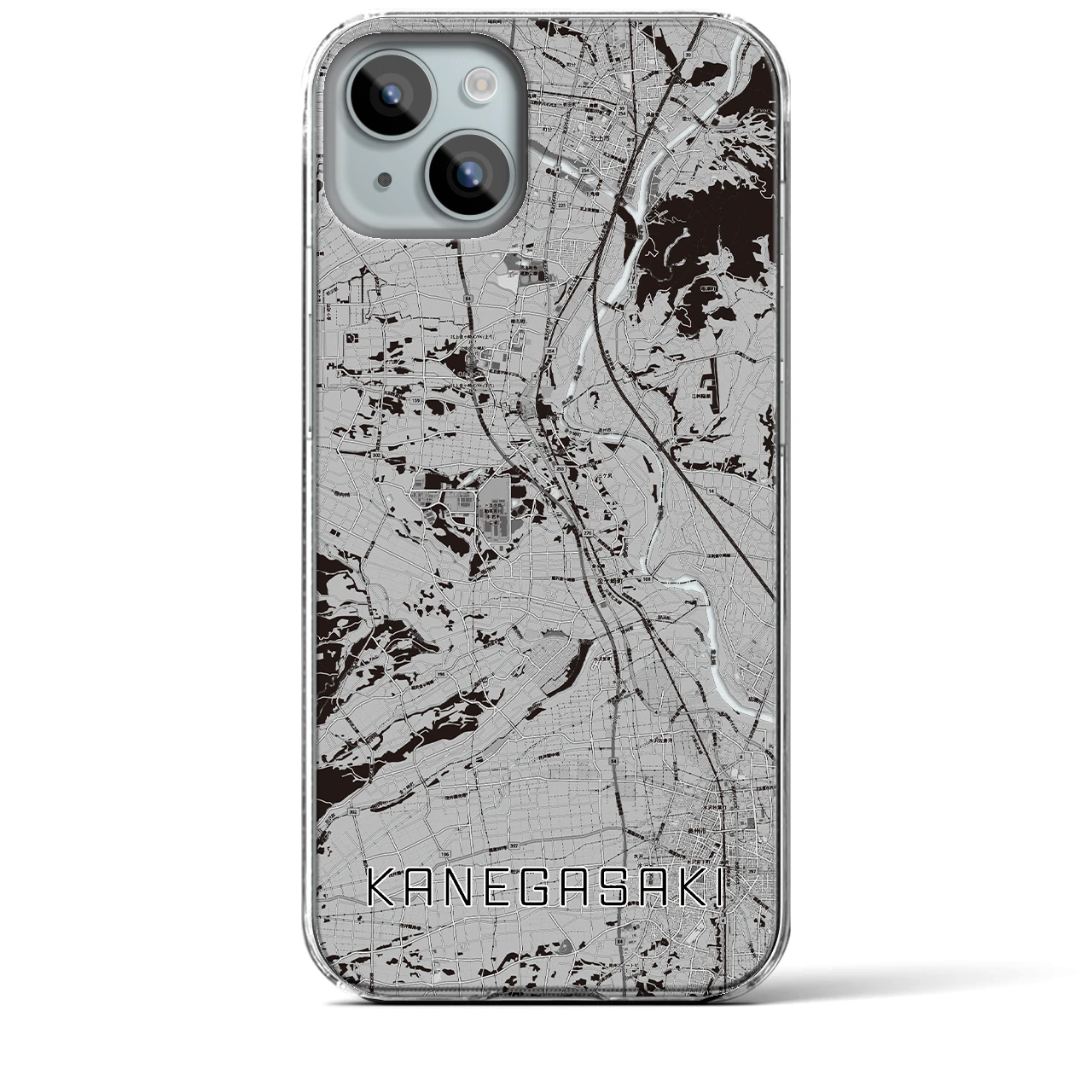 【金ケ崎(岩手県)】地図柄iPhoneケース(クリアタイプ)