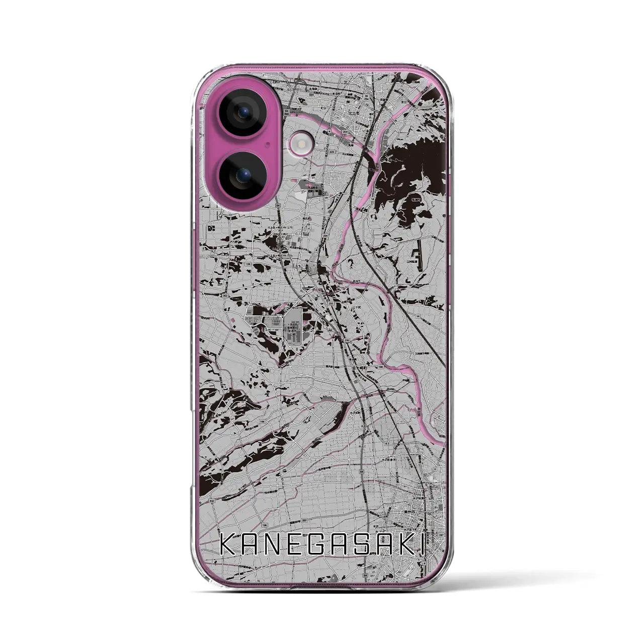 【金ケ崎(岩手県)】地図柄iPhoneケース(クリアタイプ)