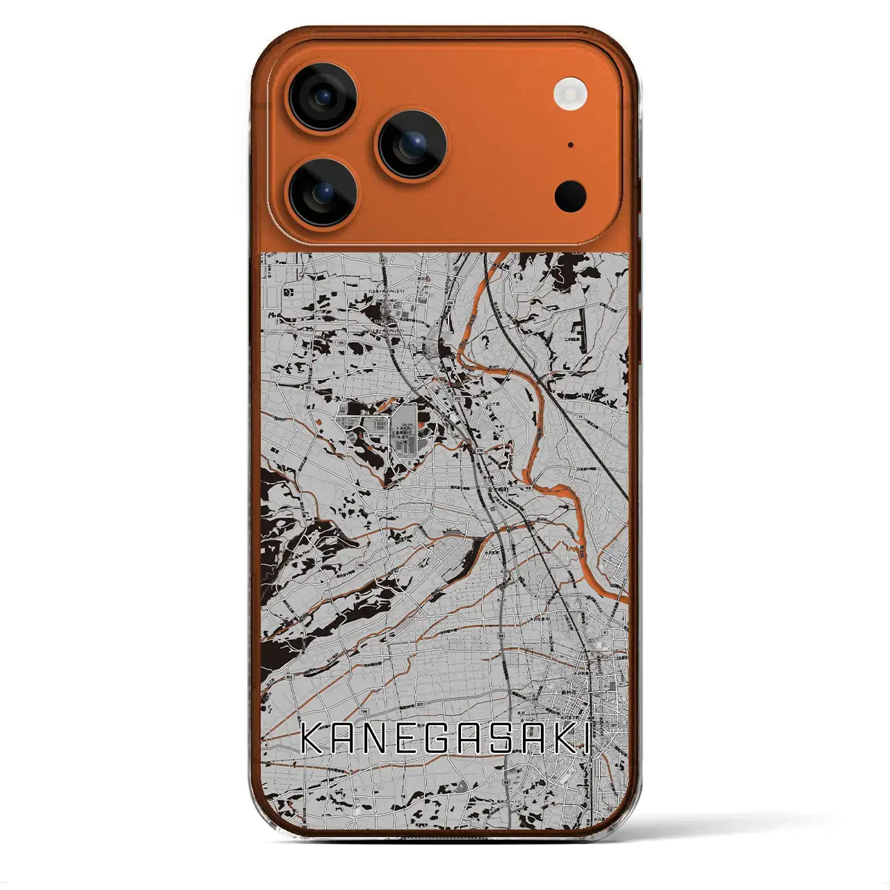 【金ケ崎(岩手県)】地図柄iPhoneケース(クリアタイプ)