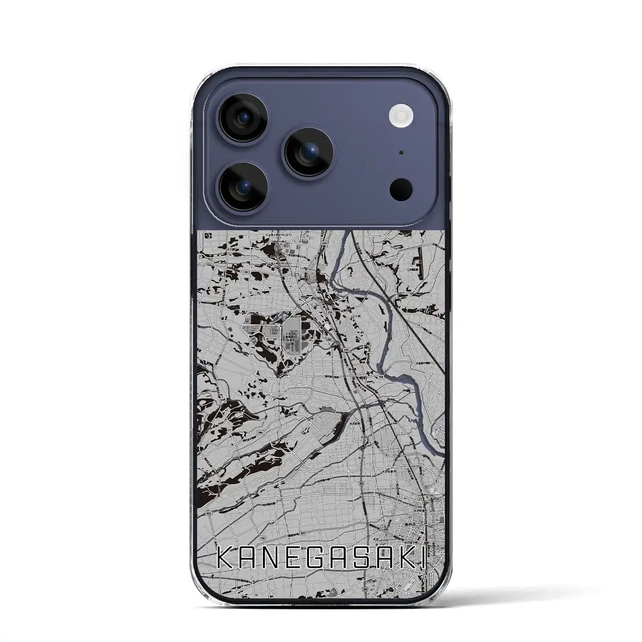 【金ケ崎(岩手県)】地図柄iPhoneケース(クリアタイプ)