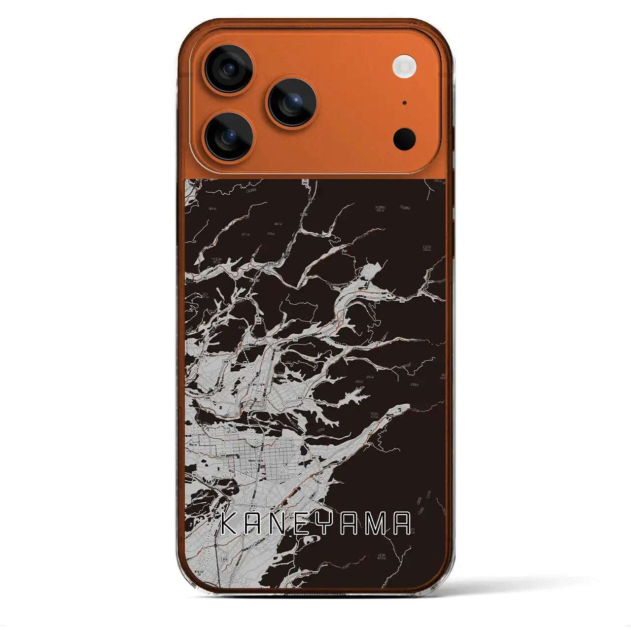 【金山(山形県)】地図柄iPhoneケース(クリアタイプ)モノトーン・iPhone 17 Pro Max 用