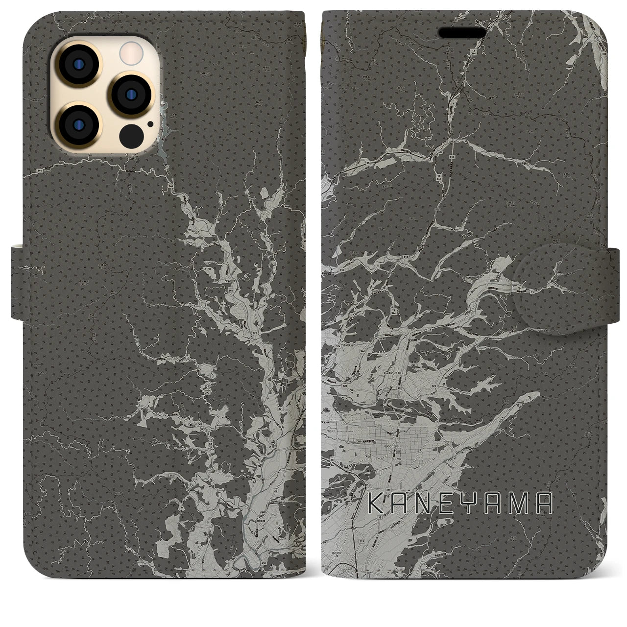 【金山(山形県)】地図柄iPhoneケース(手帳タイプ)