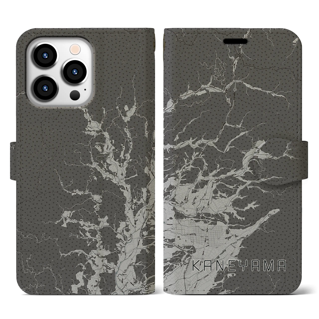 【金山(山形県)】地図柄iPhoneケース(手帳タイプ)