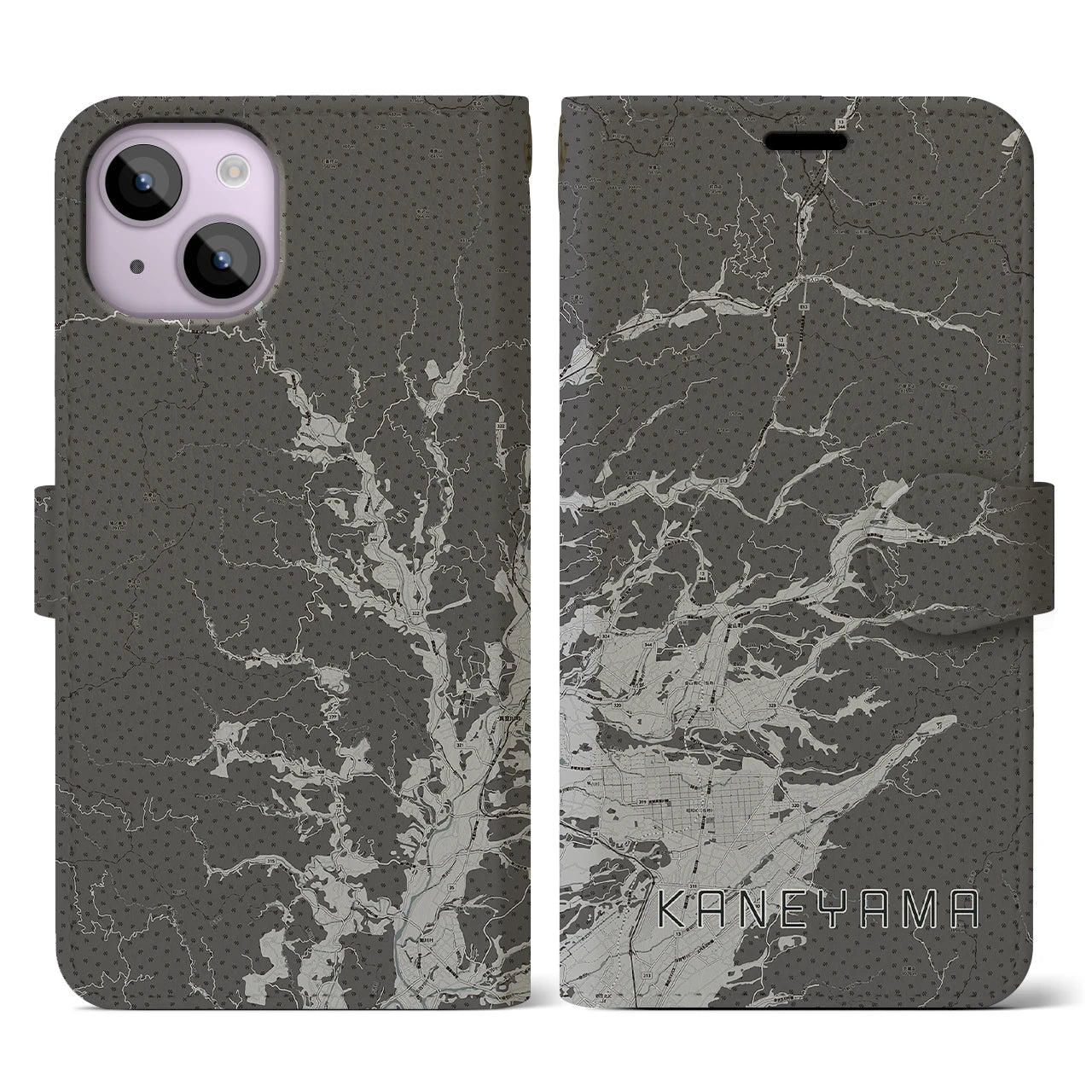 【金山(山形県)】地図柄iPhoneケース(手帳タイプ)