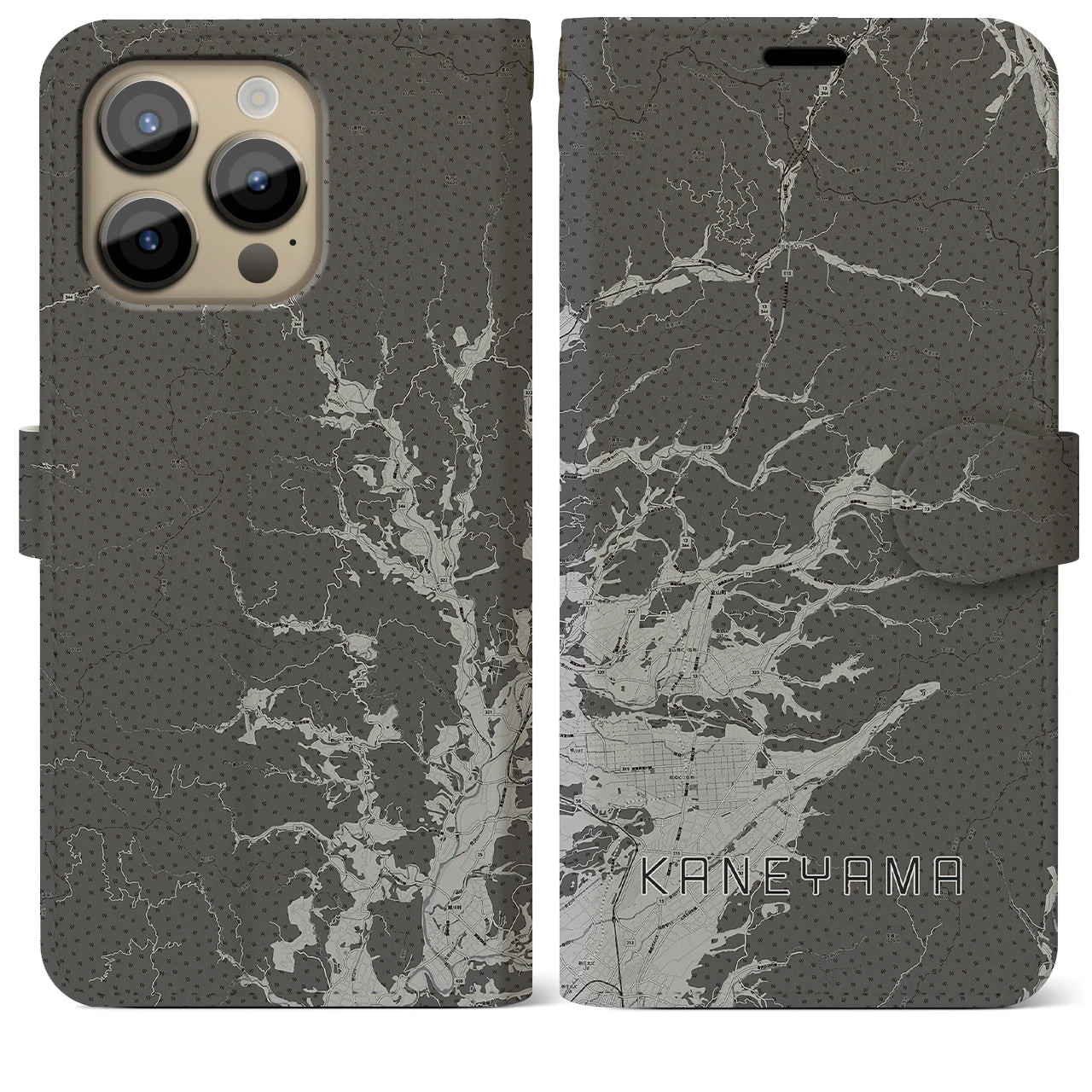 【金山(山形県)】地図柄iPhoneケース(手帳タイプ)