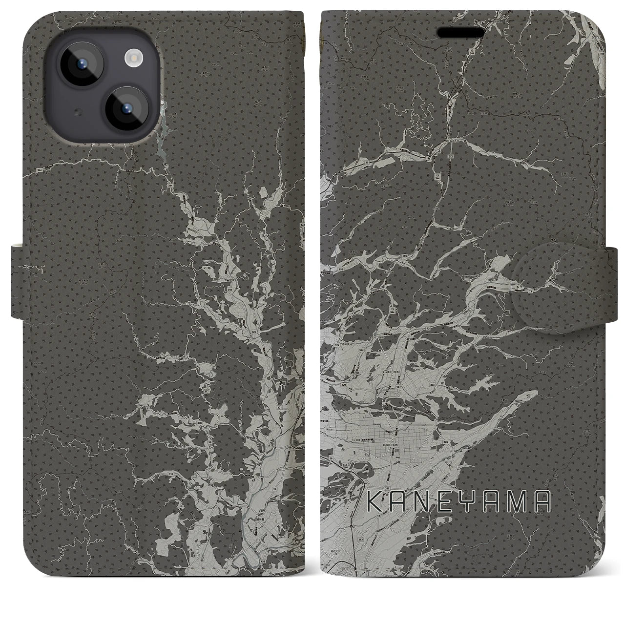 【金山(山形県)】地図柄iPhoneケース(手帳タイプ)