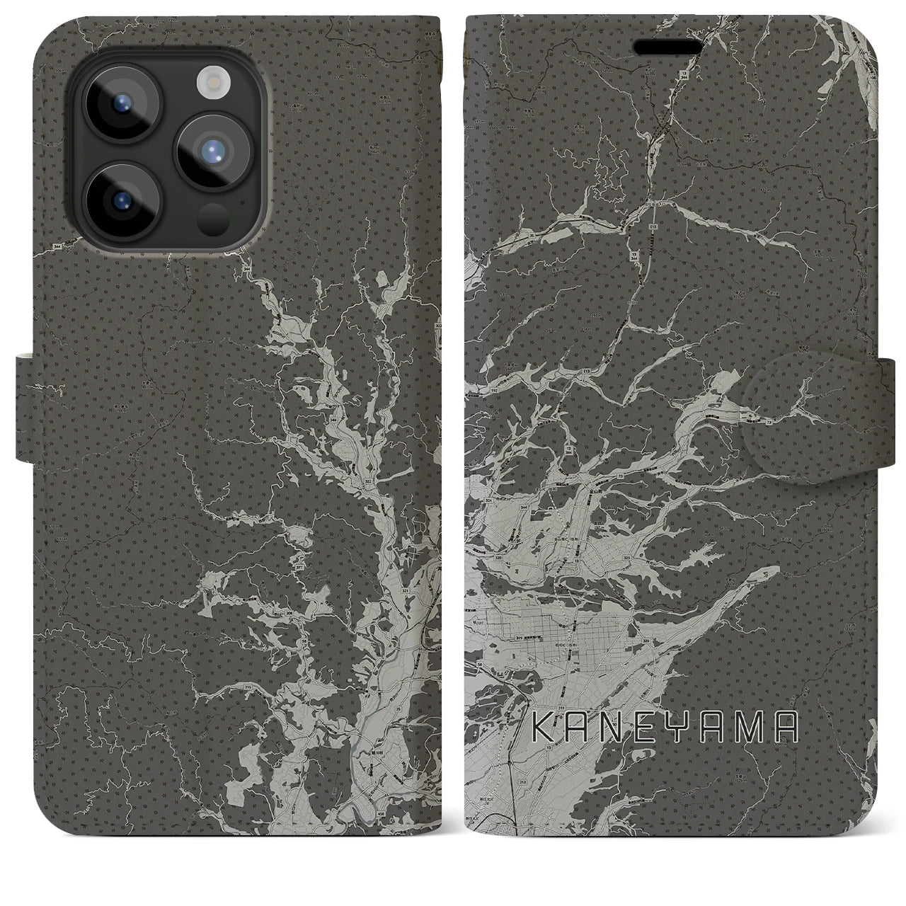 【金山(山形県)】地図柄iPhoneケース(手帳タイプ)