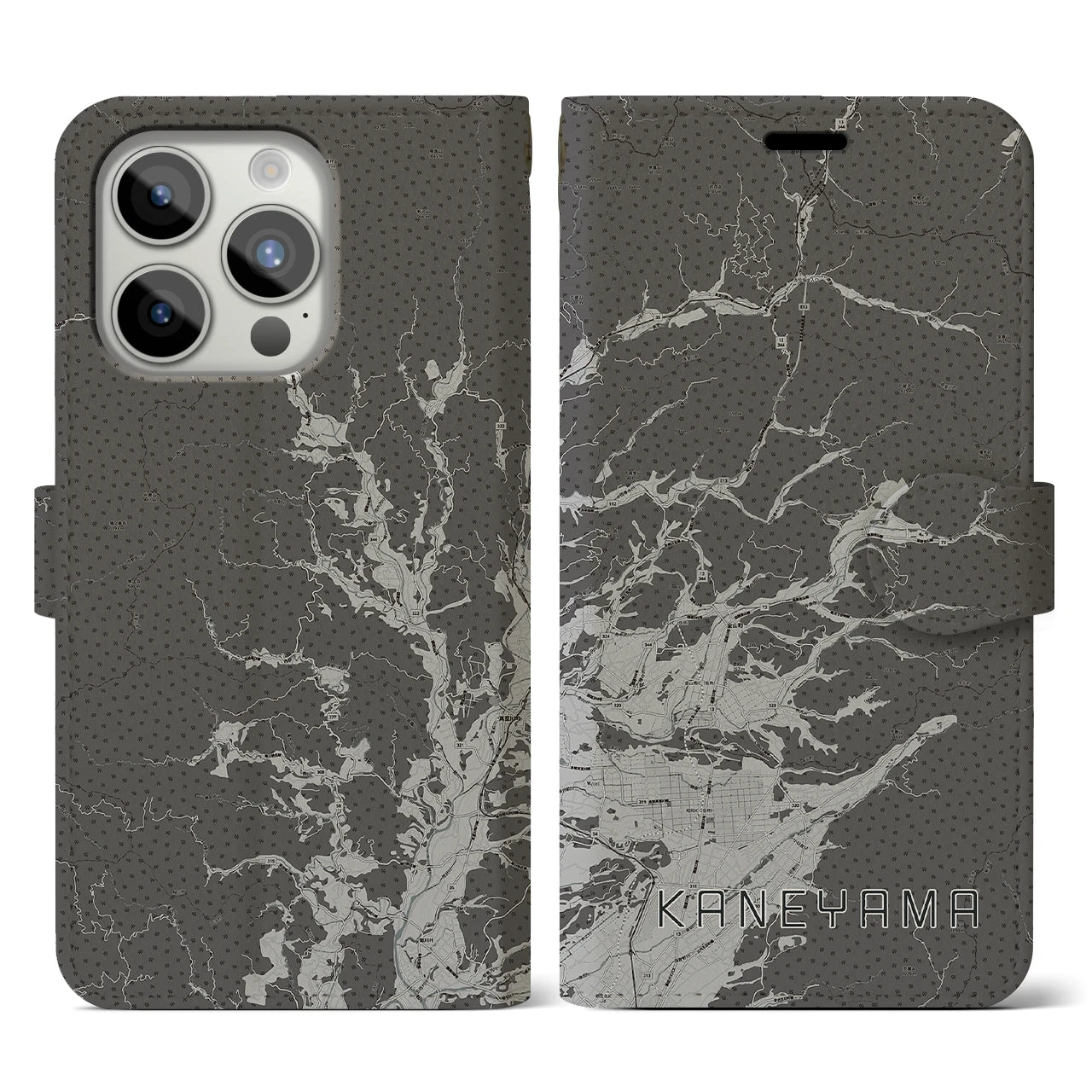 【金山(山形県)】地図柄iPhoneケース(手帳タイプ)