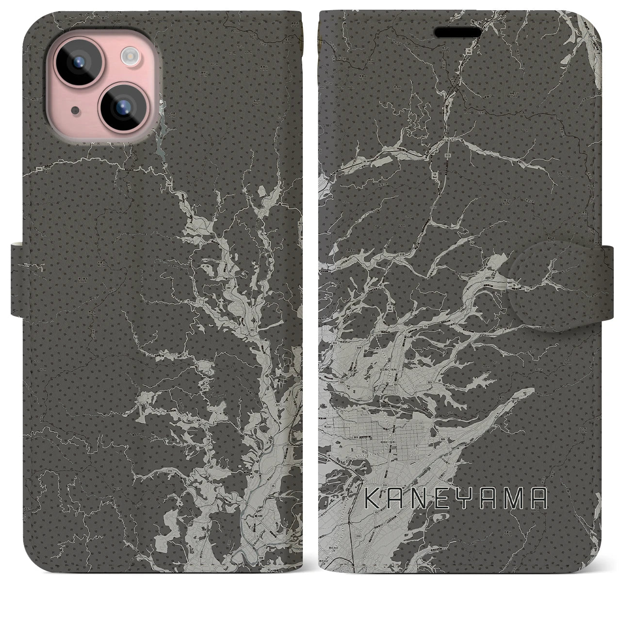 【金山(山形県)】地図柄iPhoneケース(手帳タイプ)