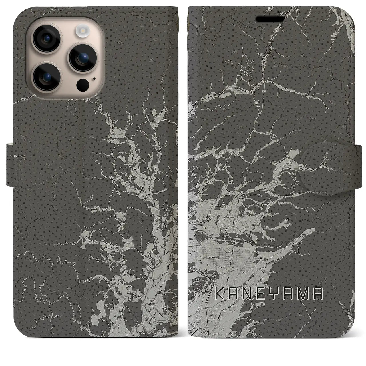 【金山(山形県)】地図柄iPhoneケース(手帳タイプ)