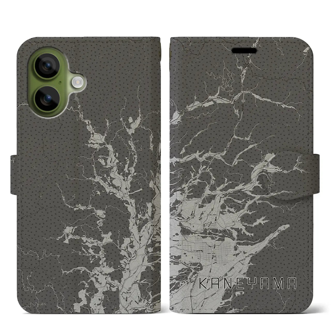 【金山(山形県)】地図柄iPhoneケース(手帳タイプ)