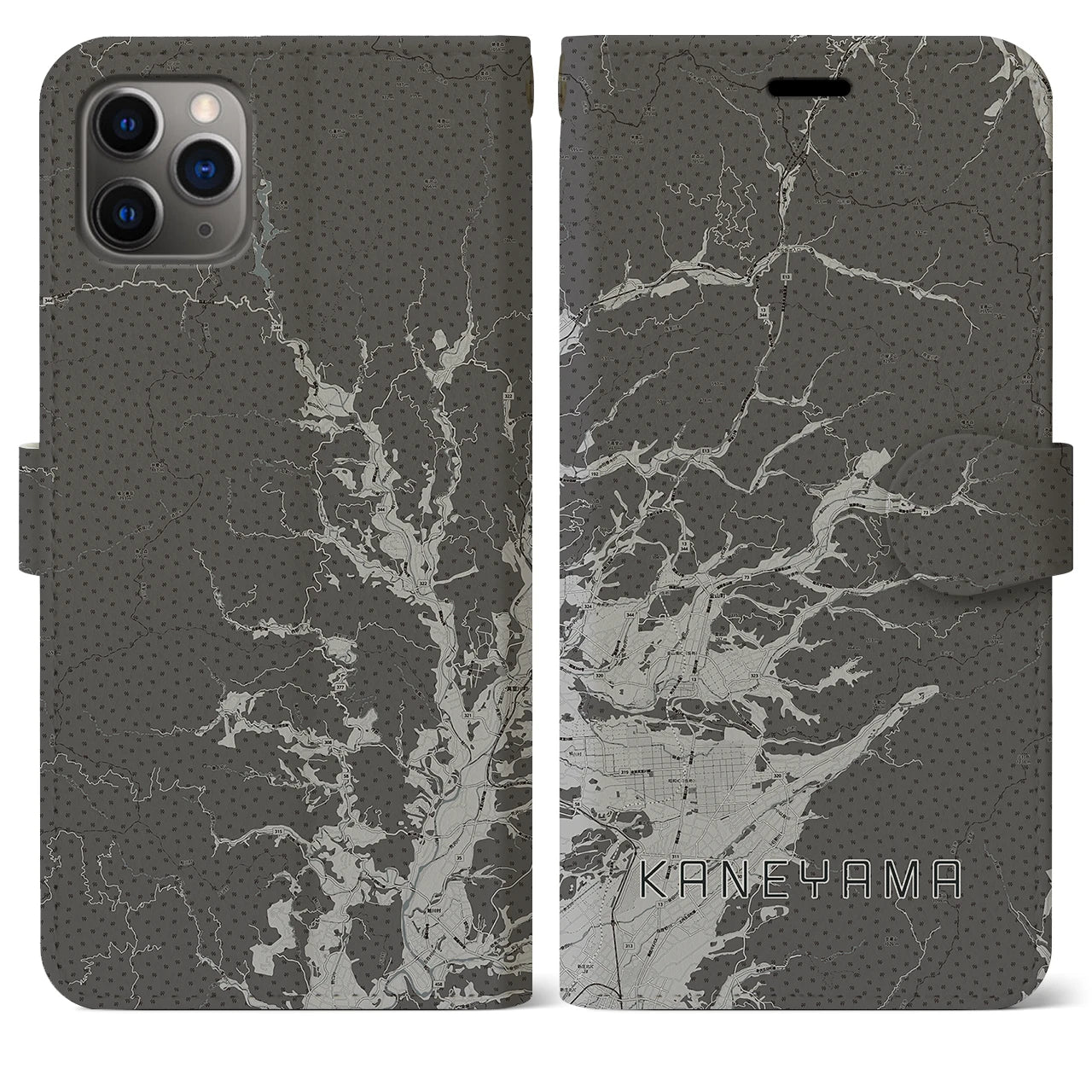 【金山(山形県)】地図柄iPhoneケース(手帳タイプ)
