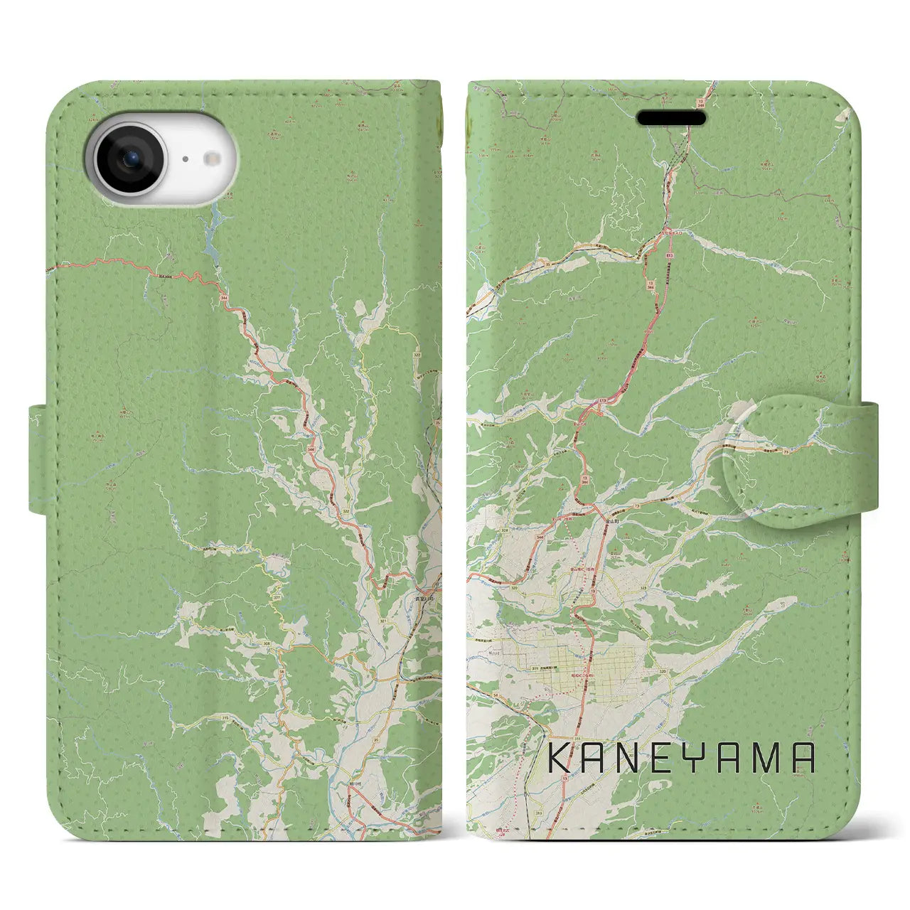 【金山(山形県)】地図柄iPhoneケース(手帳タイプ)