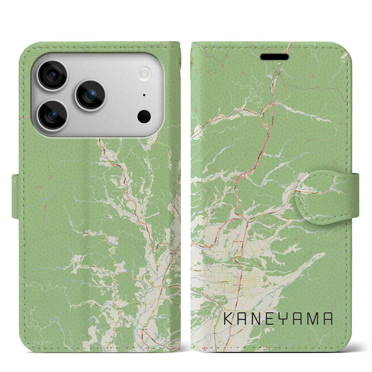 【金山(山形県)】地図柄iPhoneケース(手帳タイプ)