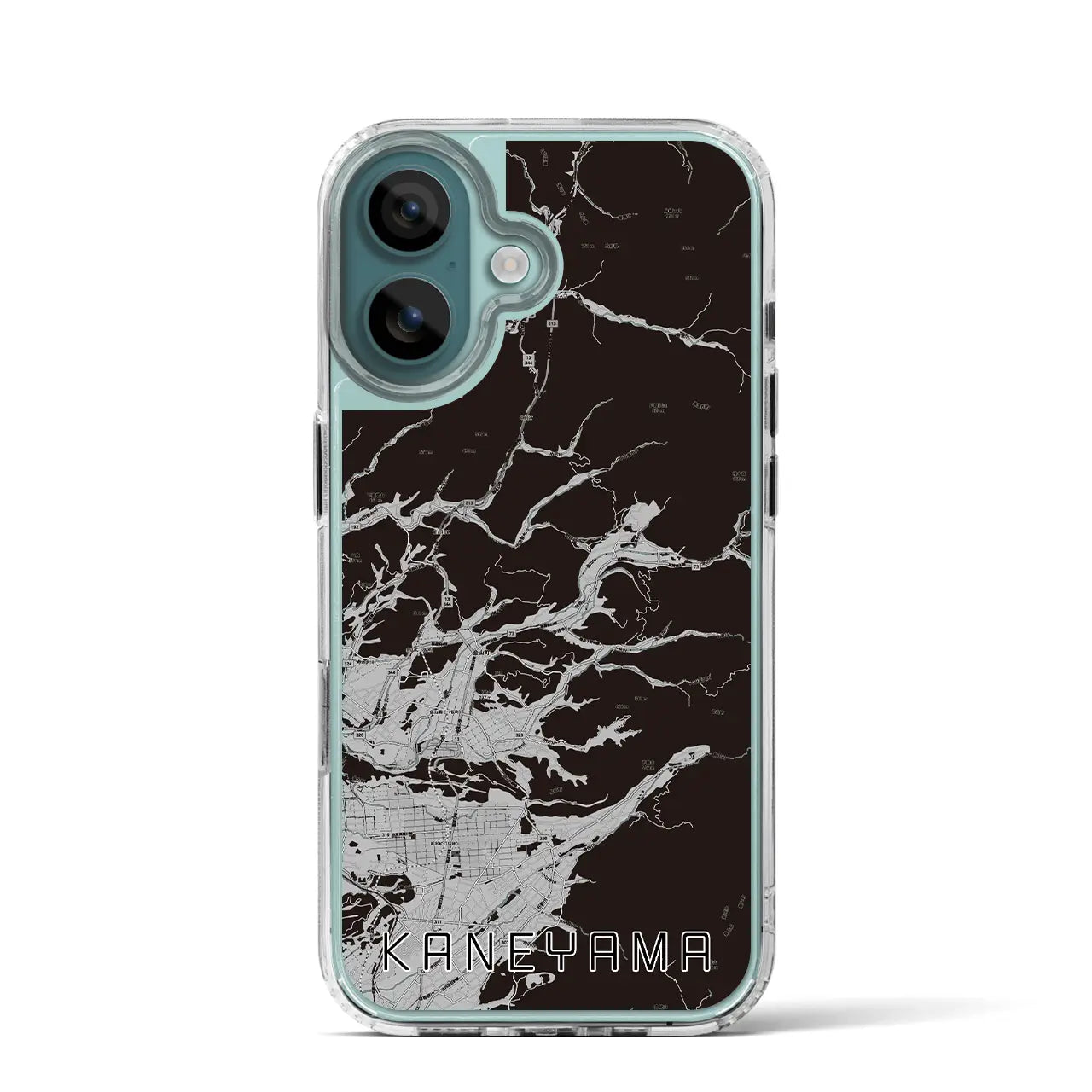 【金山(山形県)】地図柄iPhoneケース(MagSafeタイプ)モノトーン・iPhone 16 Pro 用
