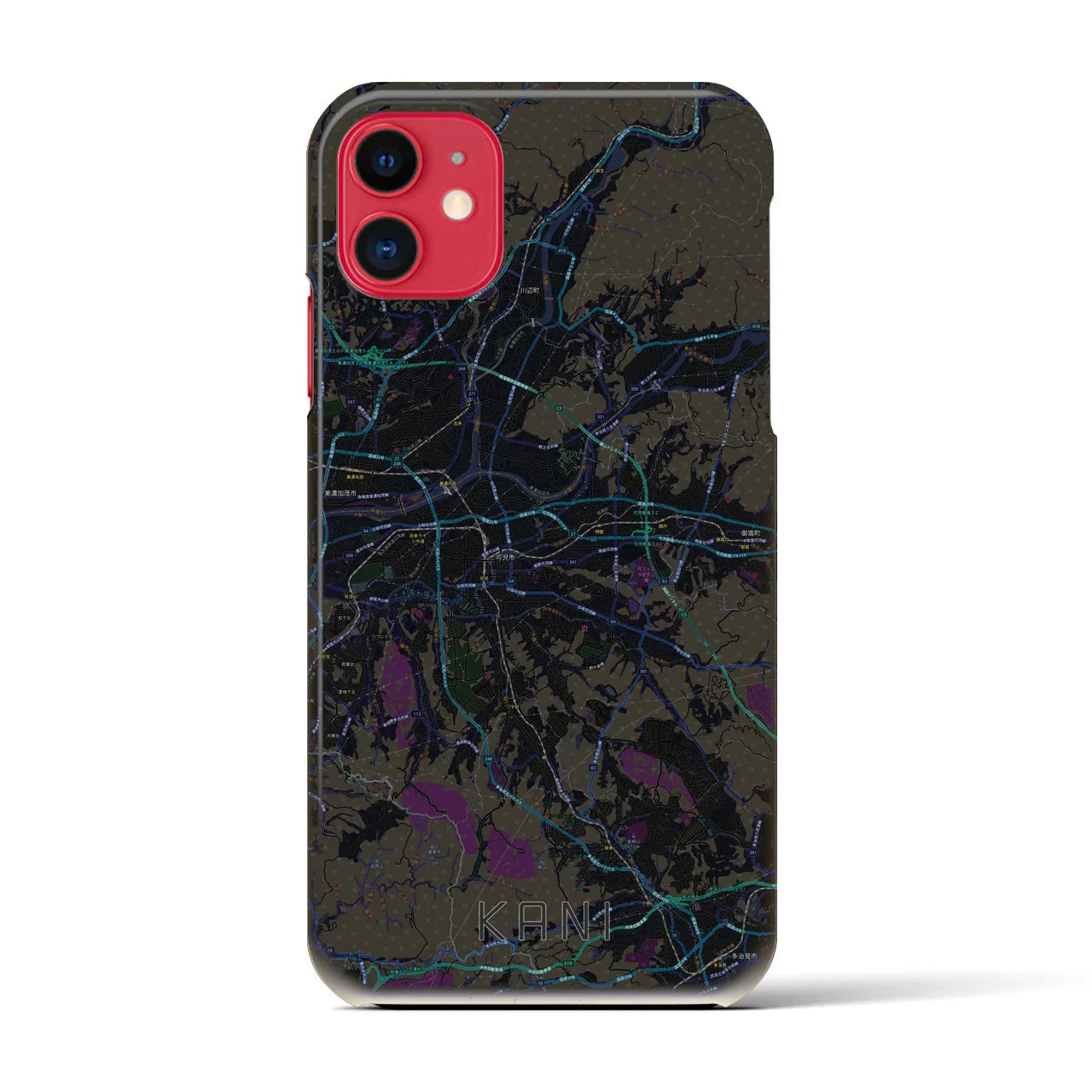 【可児(岐阜県)】地図柄iPhoneケース(バックカバータイプ)
