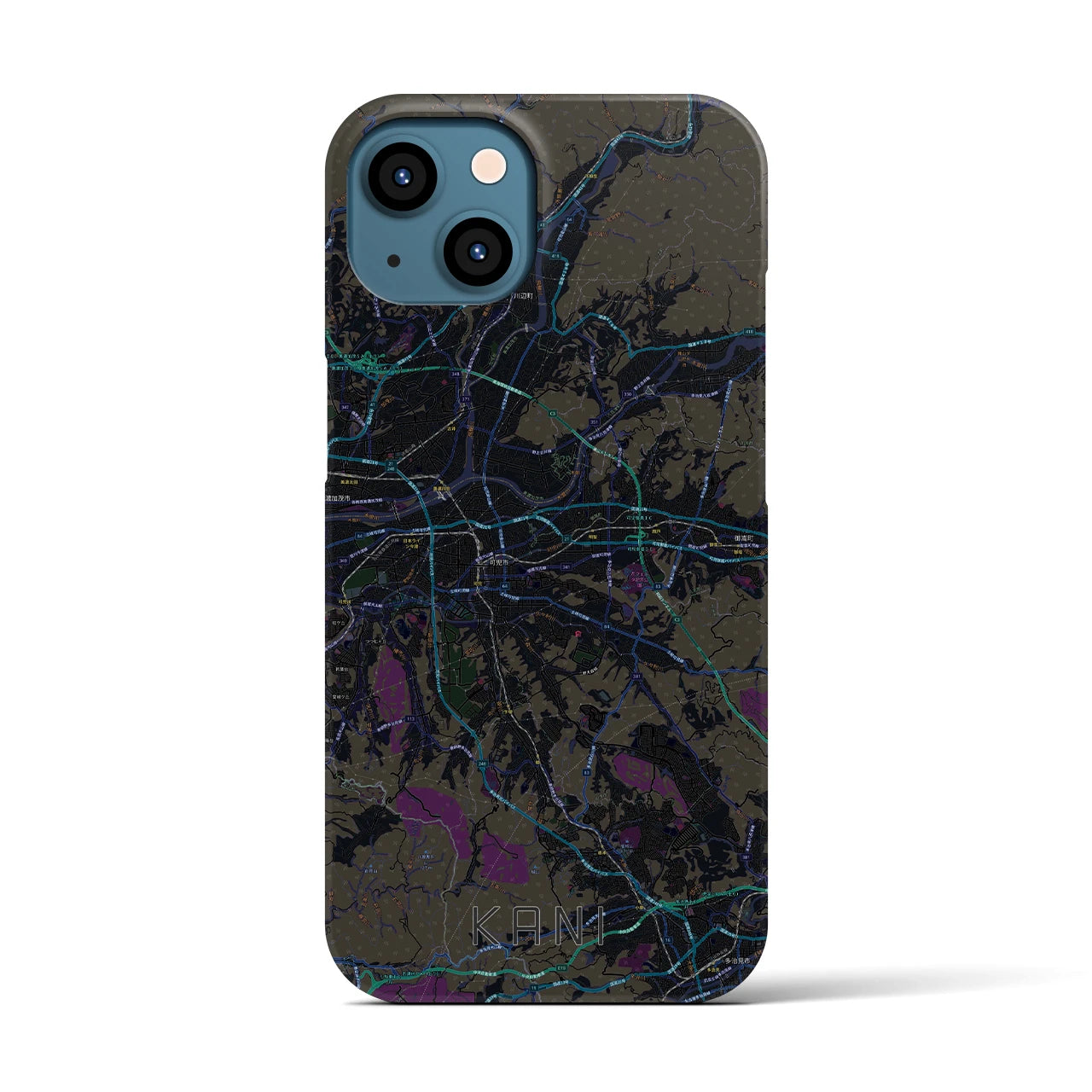 【可児(岐阜県)】地図柄iPhoneケース(バックカバータイプ)