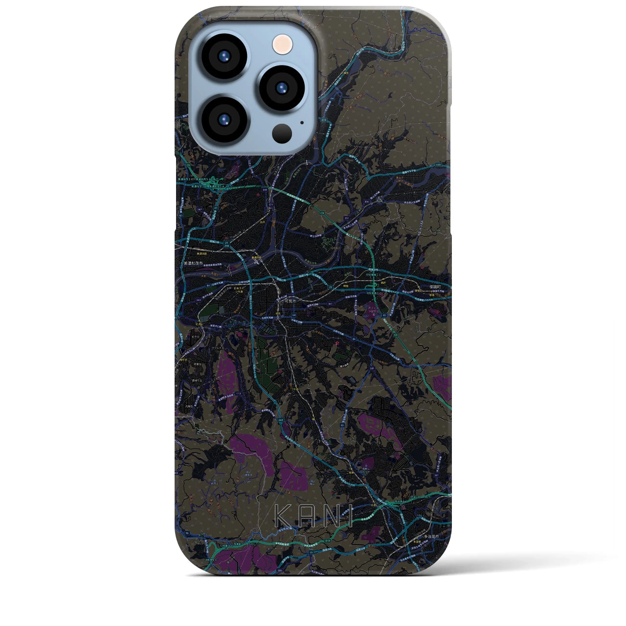 【可児(岐阜県)】地図柄iPhoneケース(バックカバータイプ)