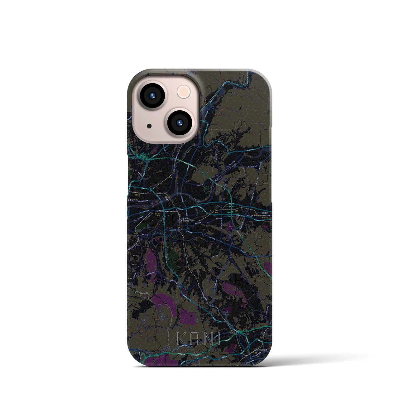 【可児(岐阜県)】地図柄iPhoneケース(バックカバータイプ)