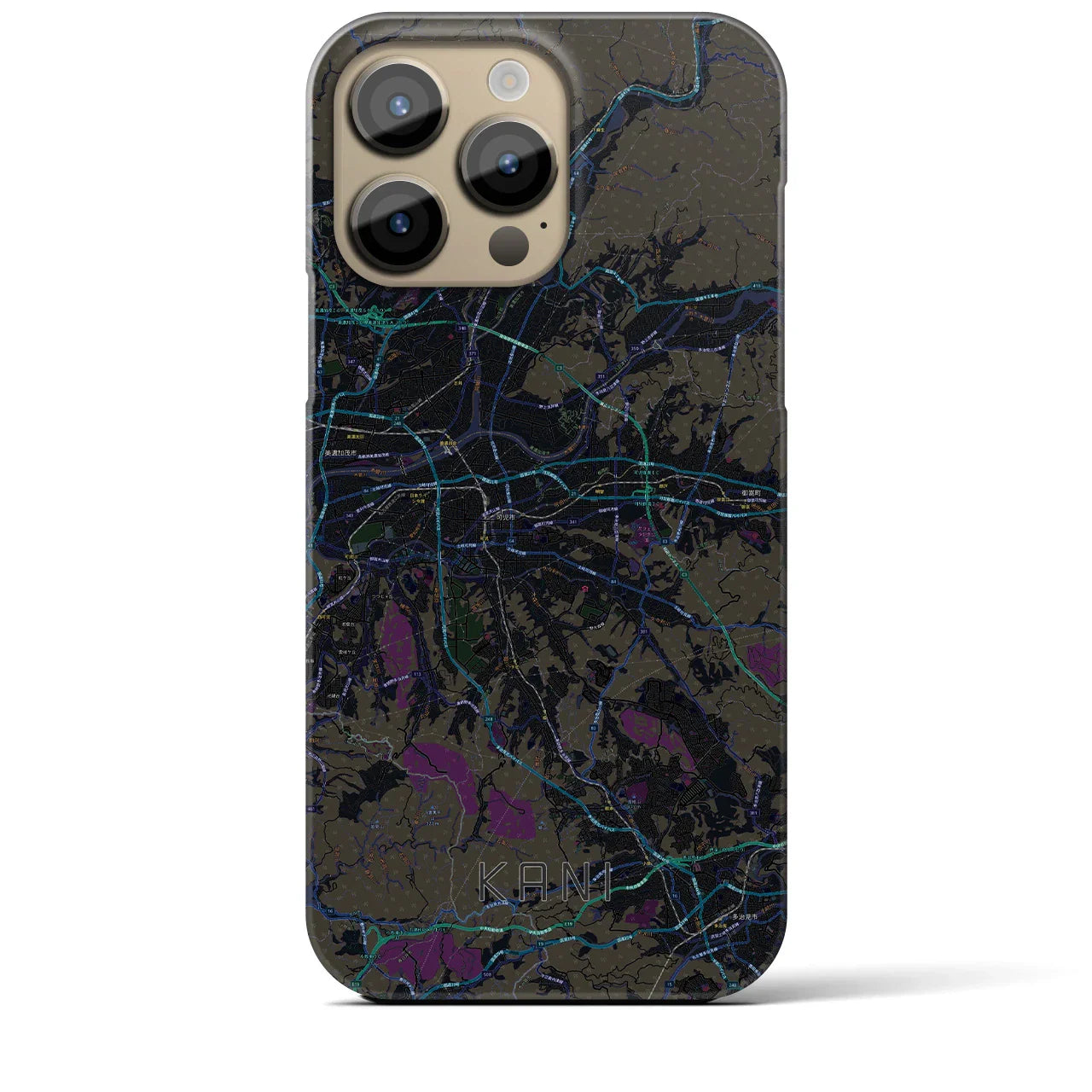 【可児(岐阜県)】地図柄iPhoneケース(バックカバータイプ)