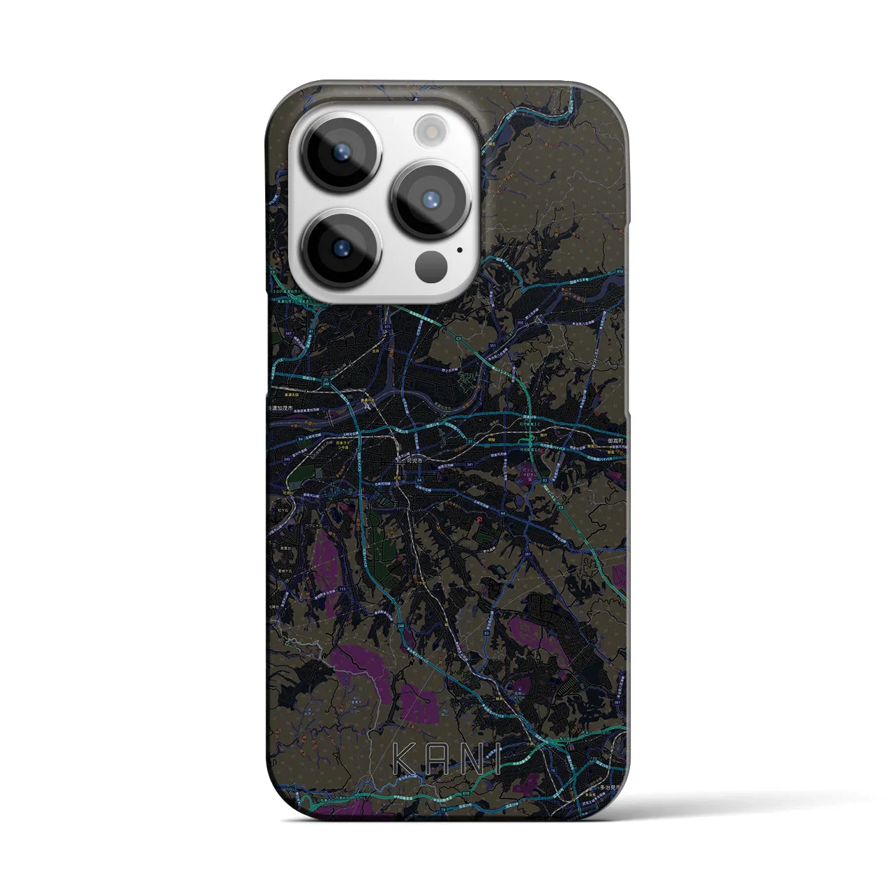 【可児(岐阜県)】地図柄iPhoneケース(バックカバータイプ)