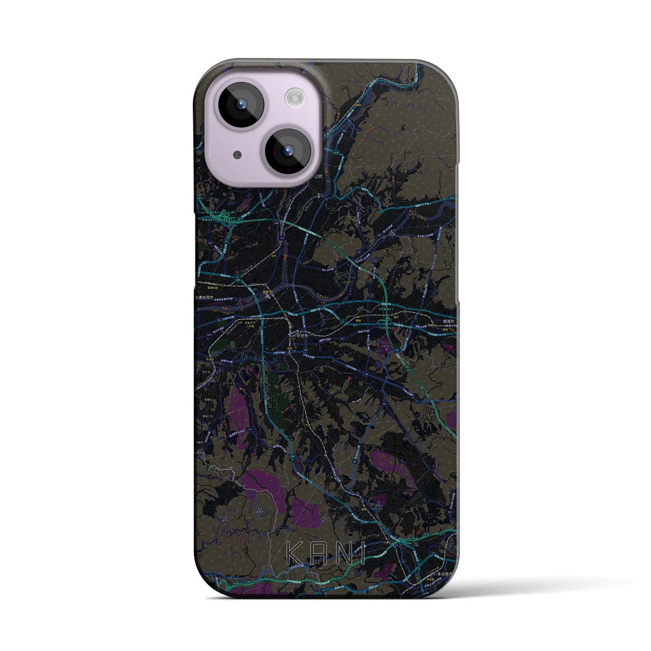 【可児(岐阜県)】地図柄iPhoneケース(バックカバータイプ)