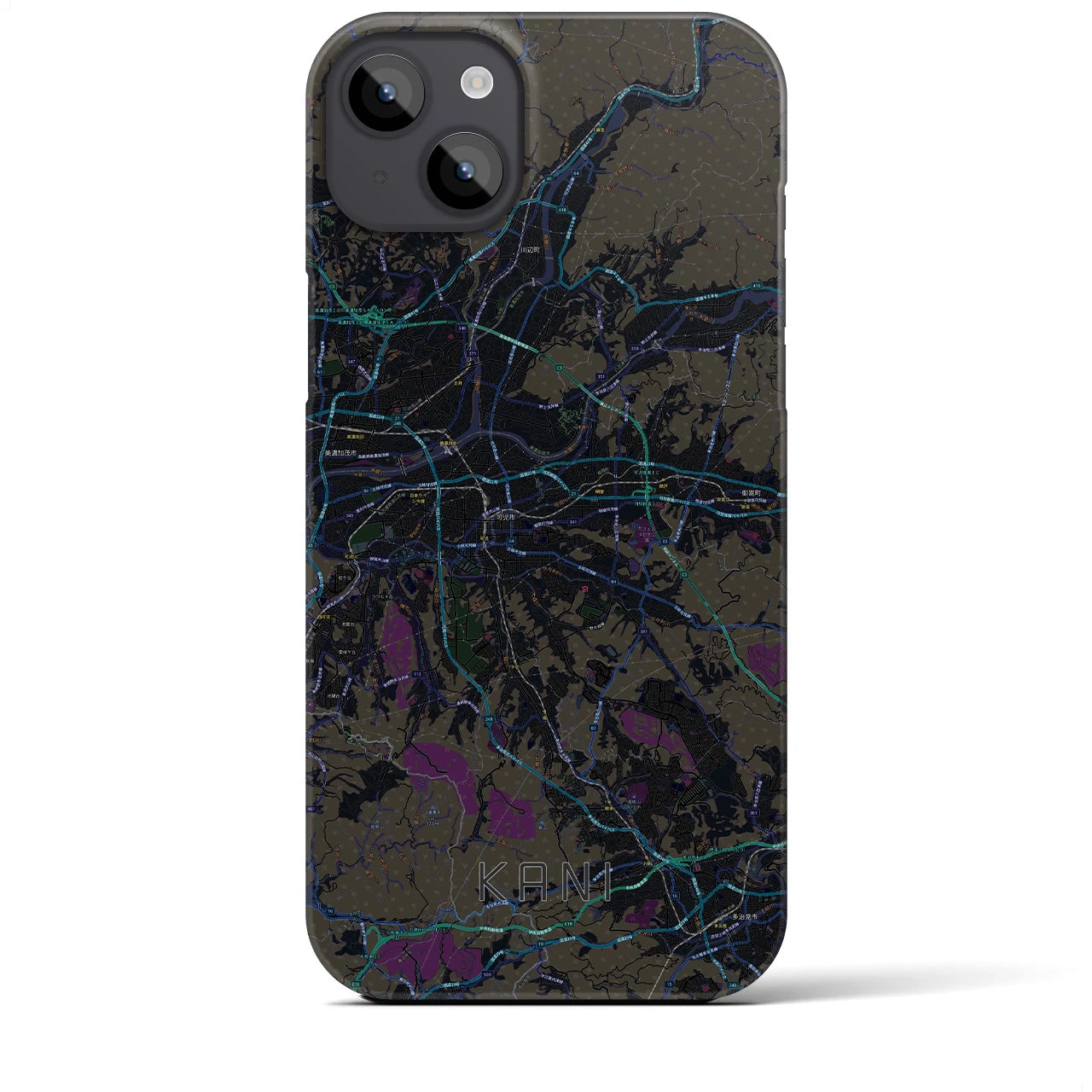 【可児(岐阜県)】地図柄iPhoneケース(バックカバータイプ)