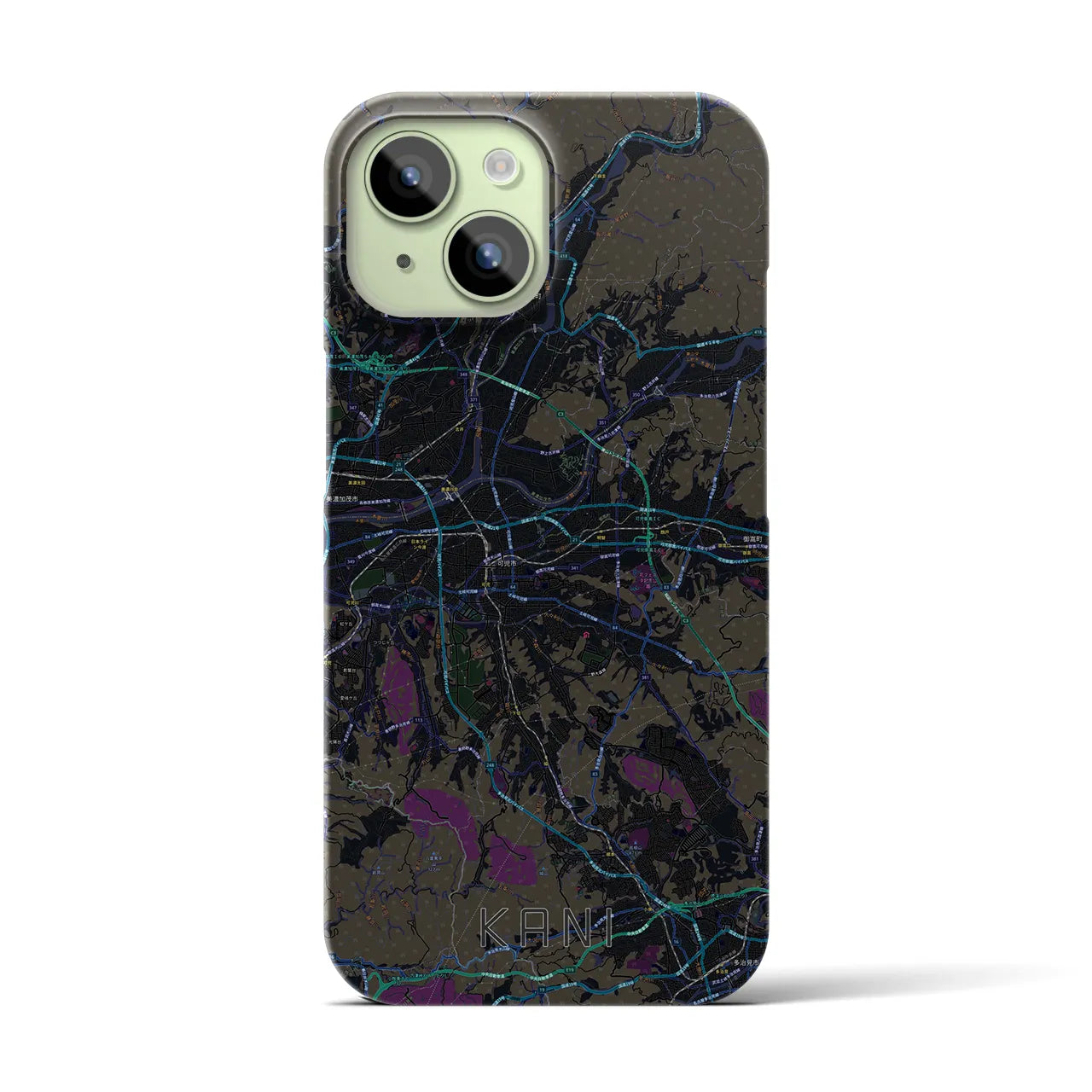 【可児(岐阜県)】地図柄iPhoneケース(バックカバータイプ)
