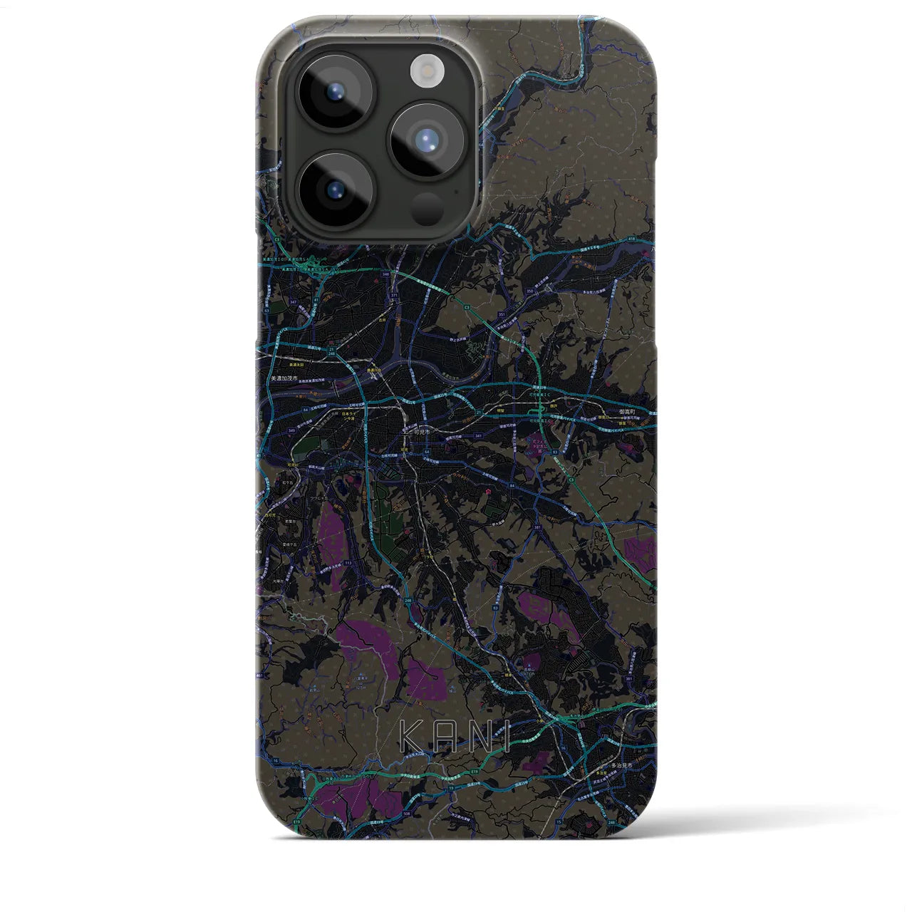 【可児(岐阜県)】地図柄iPhoneケース(バックカバータイプ)