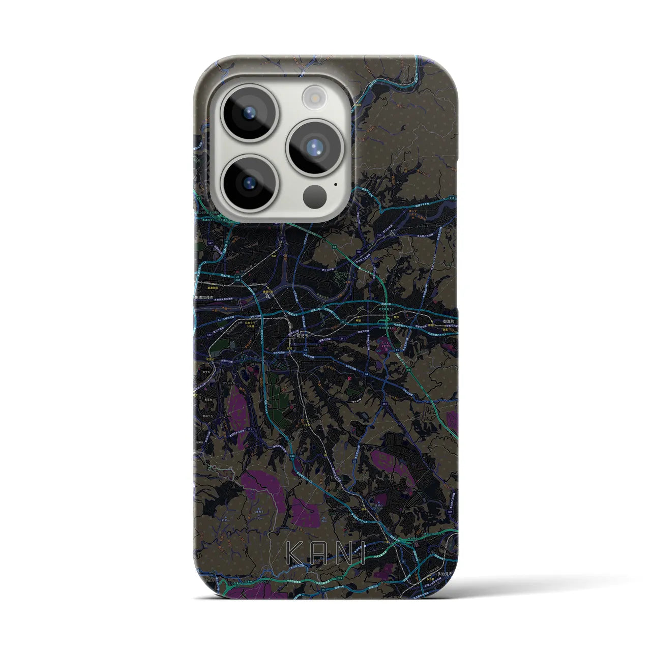 【可児(岐阜県)】地図柄iPhoneケース(バックカバータイプ)