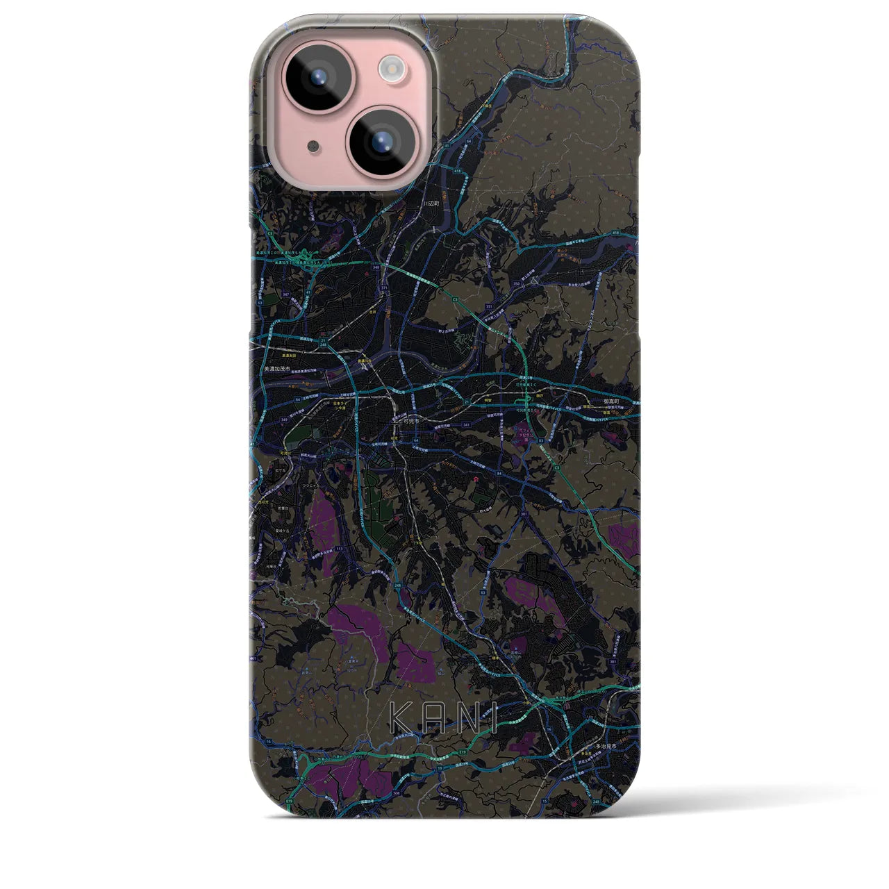 【可児(岐阜県)】地図柄iPhoneケース(バックカバータイプ)
