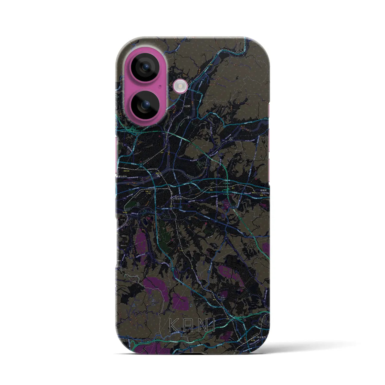 【可児(岐阜県)】地図柄iPhoneケース(バックカバータイプ)
