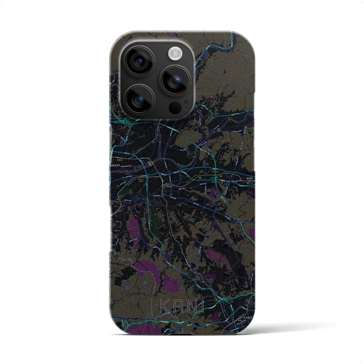 【可児(岐阜県)】地図柄iPhoneケース(バックカバータイプ)