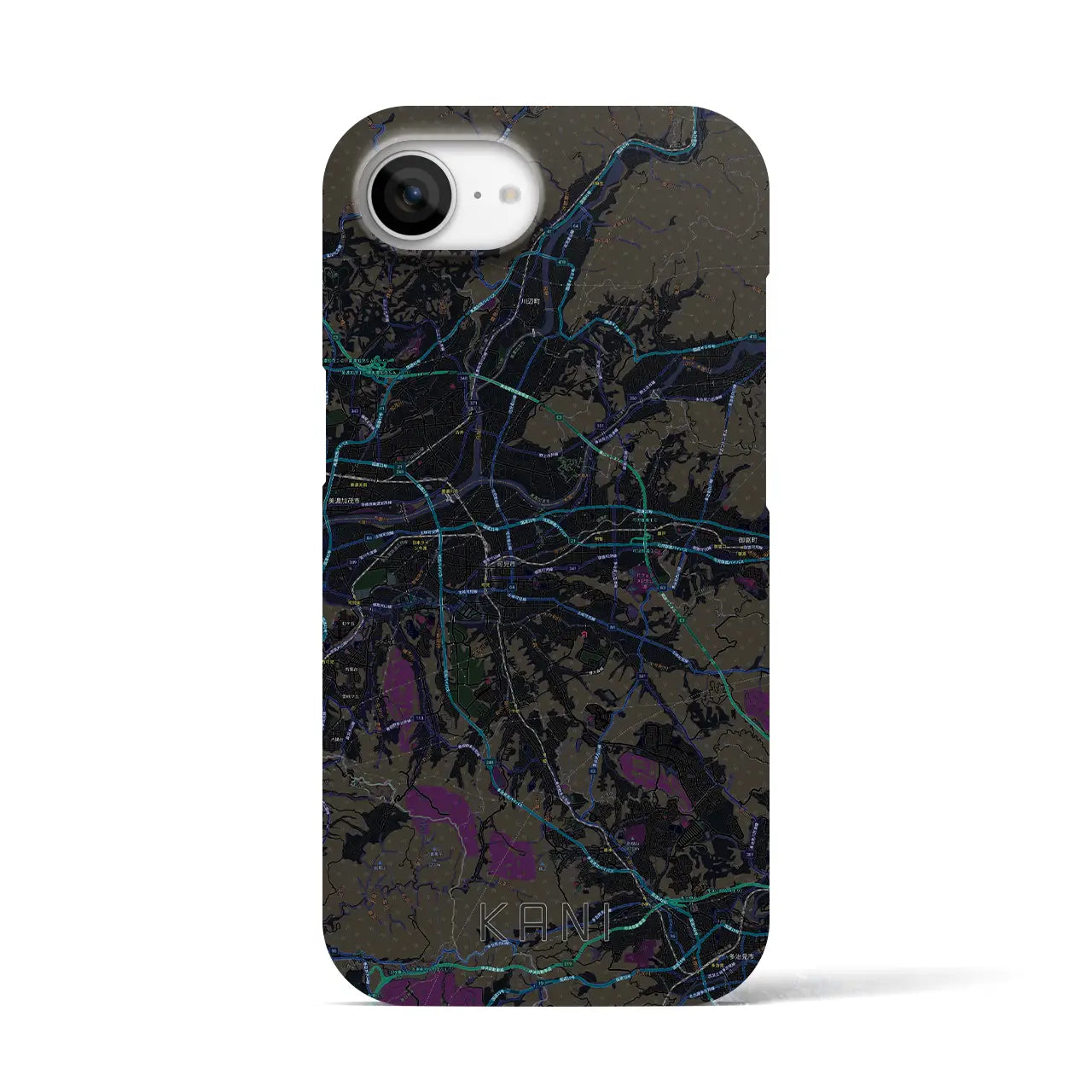 【可児(岐阜県)】地図柄iPhoneケース(バックカバータイプ)