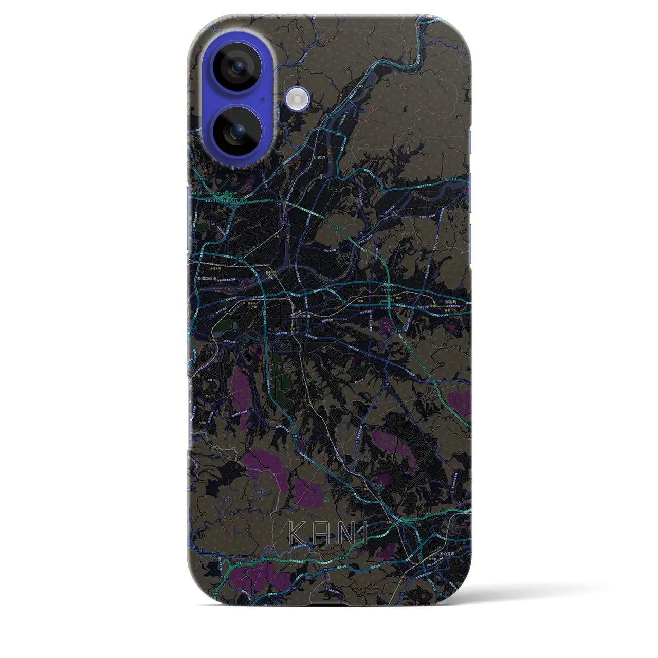 【可児(岐阜県)】地図柄iPhoneケース(バックカバータイプ)