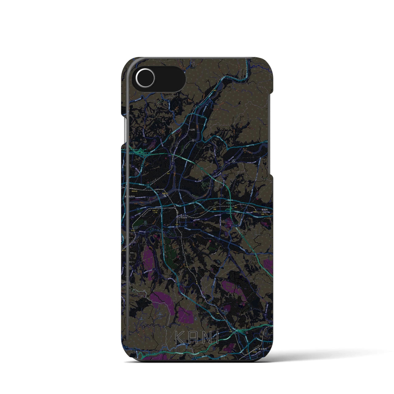 【可児(岐阜県)】地図柄iPhoneケース(バックカバータイプ)