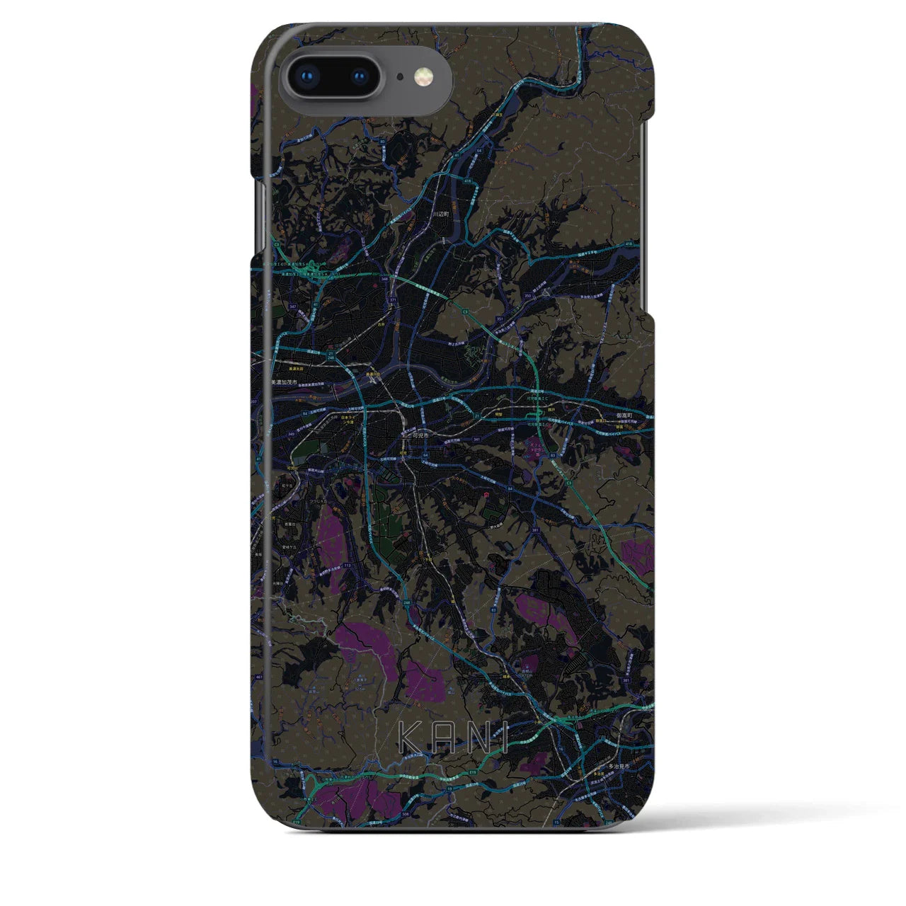 【可児(岐阜県)】地図柄iPhoneケース(バックカバータイプ)
