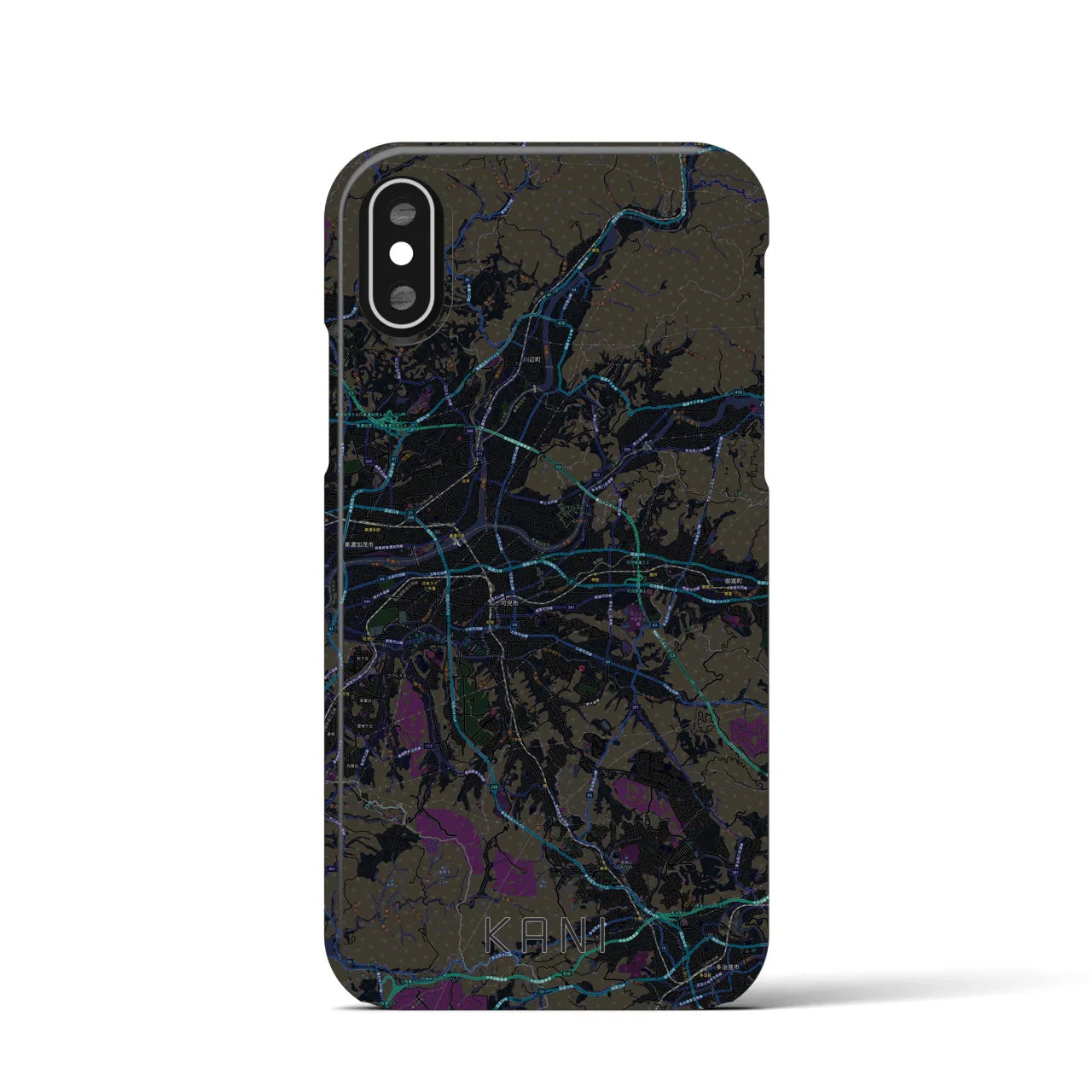 【可児(岐阜県)】地図柄iPhoneケース(バックカバータイプ)