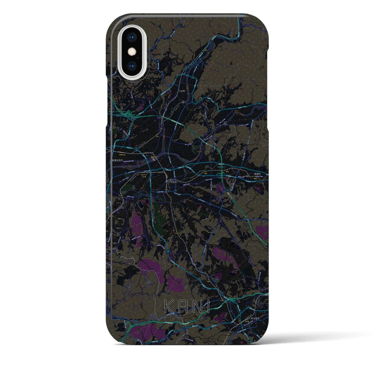 【可児(岐阜県)】地図柄iPhoneケース(バックカバータイプ)