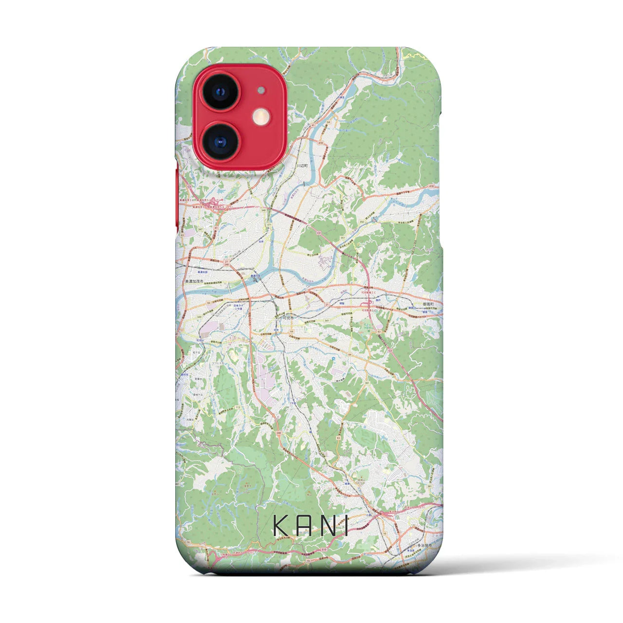 【可児(岐阜県)】地図柄iPhoneケース(バックカバータイプ)