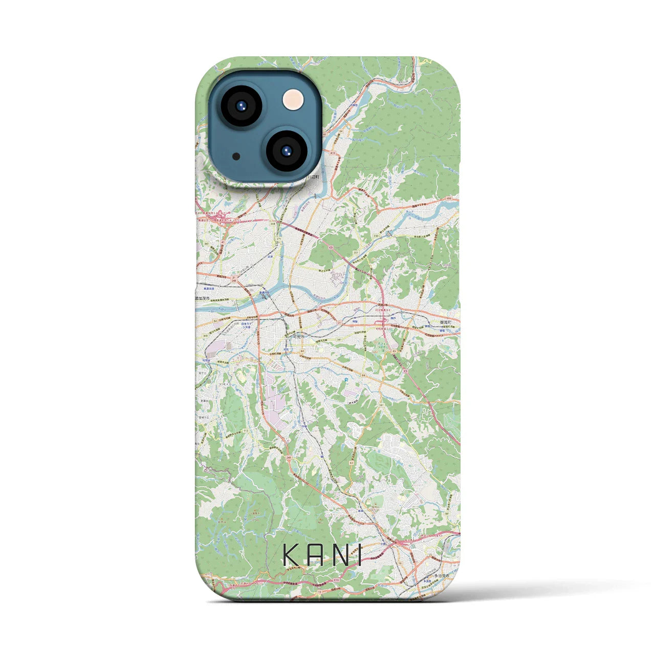 【可児(岐阜県)】地図柄iPhoneケース(バックカバータイプ)