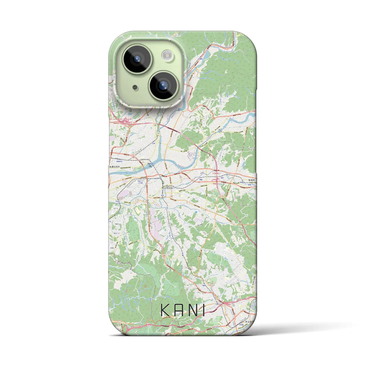 【可児(岐阜県)】地図柄iPhoneケース(バックカバータイプ)