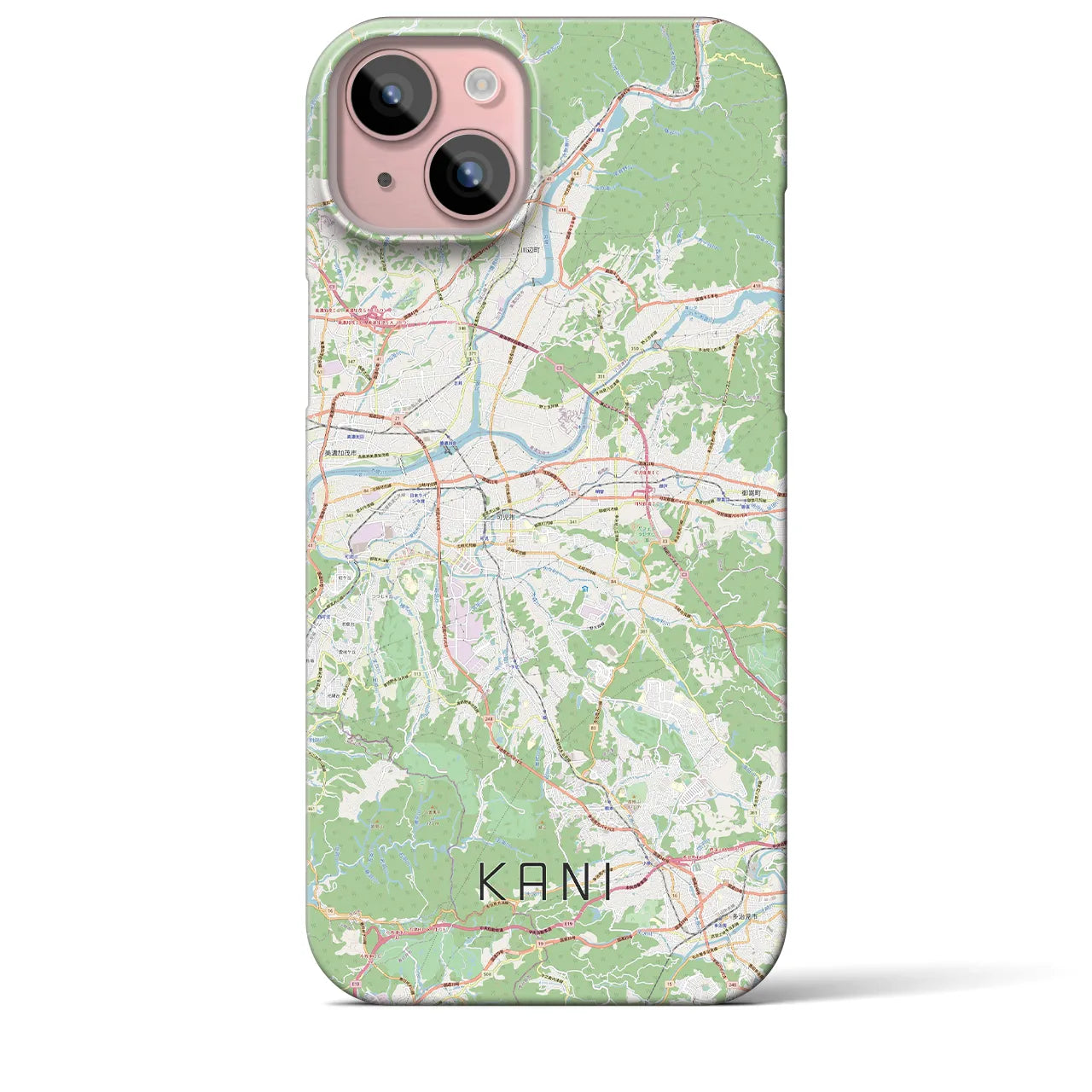 【可児(岐阜県)】地図柄iPhoneケース(バックカバータイプ)