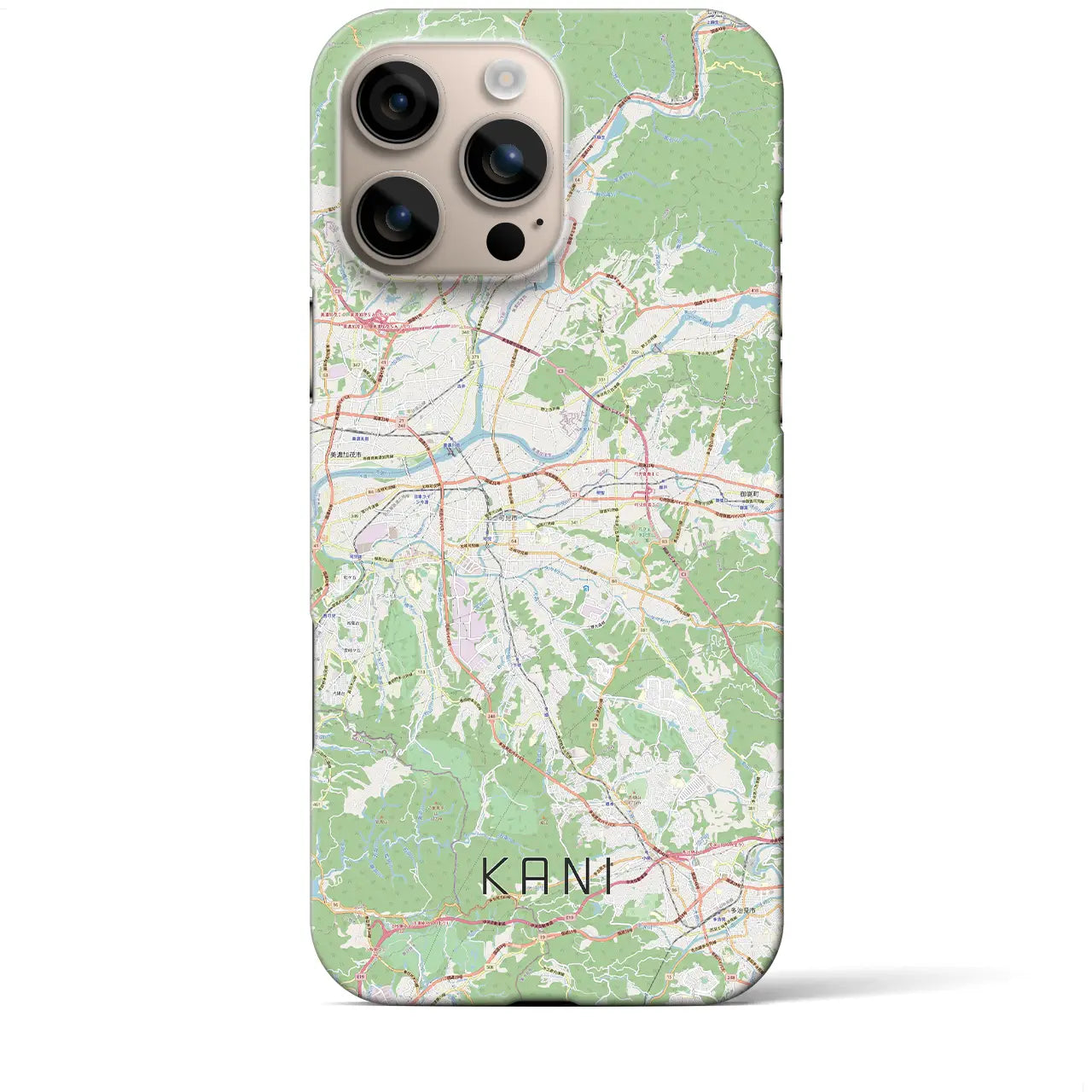 【可児(岐阜県)】地図柄iPhoneケース(バックカバータイプ)